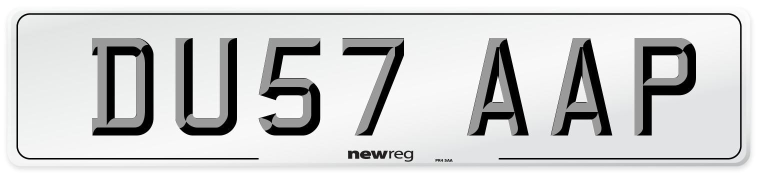DU57 AAP Number Plate from New Reg